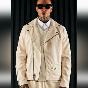 Gotta Run Faux Crocodile Leather Moto Jacket